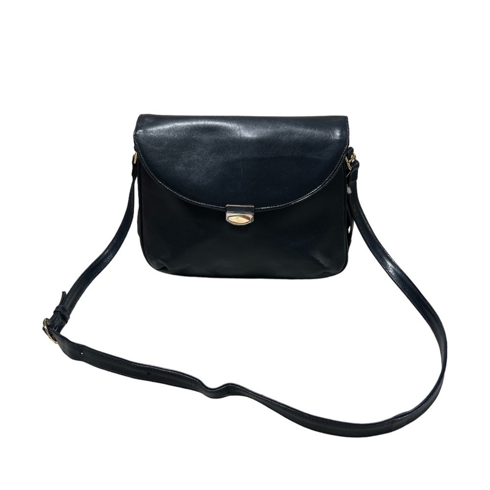Holt Renfrew Navy Blue Leather Vintage Crossbody / Shoulder Bag
